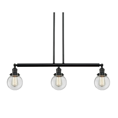 Innovations Lighting 213-S-6 Beacon Beacon 3 Light 39 Wide Linear Chandelier - Black