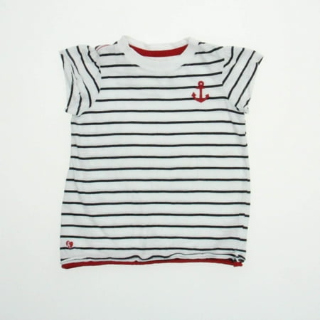 Pre-owned Hatley Boys White | Blue T-Shirt size: 4T