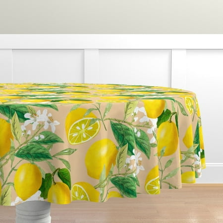 Cotton Sateen Tablecloth 70 Round - Summer Citrus Lemon Fruit Pattern Kitchen Print Custom Table Linens by Spoonflower
Cotton Sateen Tablecloth 70 Round - Summer Citrus Lemon Fruit Pattern Kitchen Print Custom Table Linens by Spoonflower