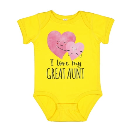 Inktastic I Love My Great Aunt Two Hugging Hearts Gift Baby Boy or Baby Girl Bodysuit 
Inktastic I Love My Great Aunt Two Hugging Hearts Gift Baby Boy or Baby Girl Bodysuit