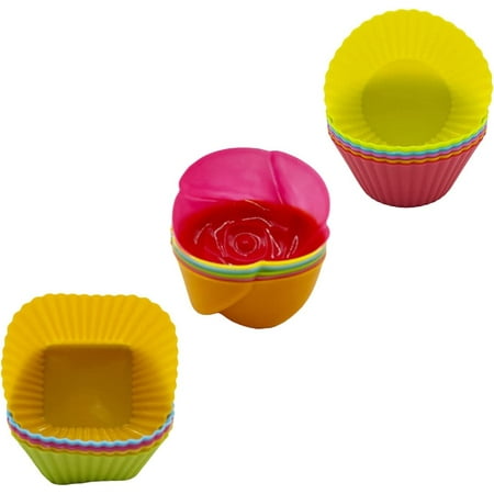 Happon 18 Pcs Silicone Cups Baking Molds Reusable Silicone Baking Cups Nonstick Silicone Cupcake Liners for Baking 3 Shapes 6 Color
Happon 18 Pcs Silicone Cups Baking Molds Reusable Silicone Baking Cups Nonstick Silicone Cupcake Liners for Baking 3 Shapes 6 Color