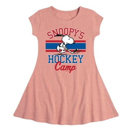 Peanuts - Snoopy s Hockey Camp - Toddler And Youth Girls Fit And Flare Dress