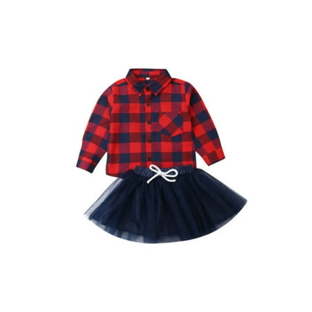 TOPGOD Baby Girls Clothes Set Plaid Shirt And Tulle Skirt Suit Christmas Outfits Set
TOPGOD Baby Girls Clothes Set Plaid Shirt And Tulle Skirt Suit Christmas Outfits Set