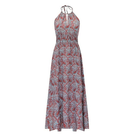 Dresses for Women Plus Size Dress for Women Women Sleeveless Halter Neck Maxi Dress Womens Casual Ethnic Style Print Long Dress Backless High Waist Sundress Clearance 2022 Off-White S
Dresses for Women Plus Size Dress for Women Women Sleeveless Halter Neck Maxi Dress Womens Casual Ethnic Style Print Long Dress Backless High Waist Sundress Clearance 2022 Off-White S