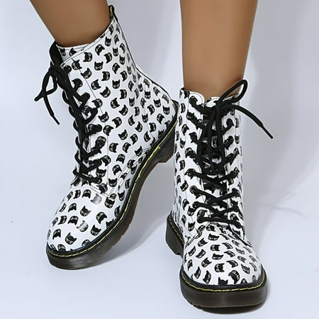 Women‘s Print Ankle Combat Boots Lace-up High Top Round Toe Flat Shoes Casual Outdoor Shoes
Women‘s Print Ankle Combat Boots Lace-up High Top Round Toe Flat Shoes Casual Outdoor Shoes