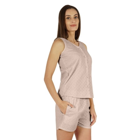 Bimba Solid 2 Pcs Nightwear Set For Womens Casual Sleeveless Loungewear Shirt & Short Sleepwear
Bimba Solid 2 Pcs Nightwear Set For Womens Casual Sleeveless Loungewear Shirt & Short Sleepwear