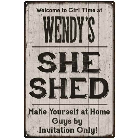 WENDY'S She Shed signPersonalized Lady Cave Gift 8x12 Metal Sign 208120082118