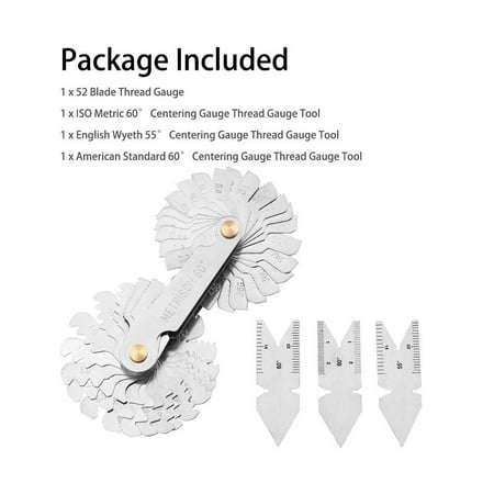 4Pcs Screw Thread Pitch Cutting Gauge Tool Set Centre Gage 55°&60° Inch & Metric
4Pcs Screw Thread Pitch Cutting Gauge Tool Set Centre Gage 55°&60° Inch & Metric