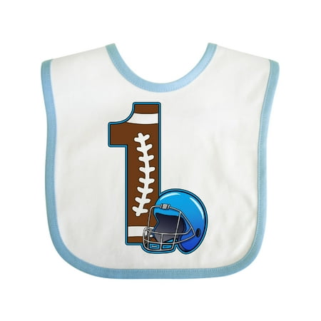 Inktastic First Birthday Blue Football Helmet Gift Baby Boy or Baby Girl Bib