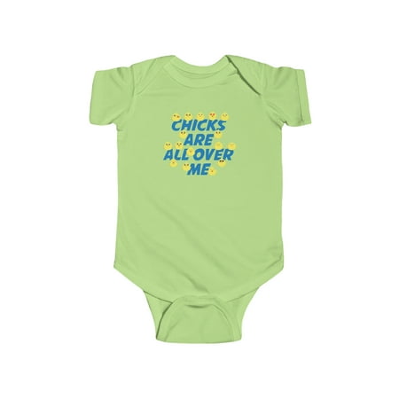 Chicks All Over Me Cute Baby Easter Shirt Holiday Infant Bodysuit