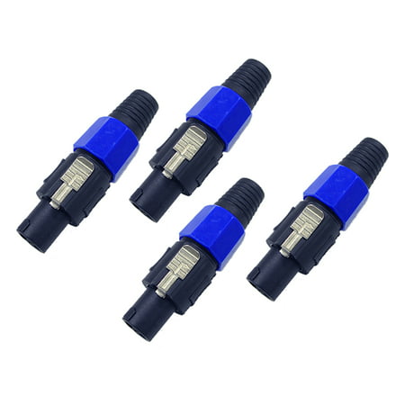 Seismic Audio 4 Pack of Speakon connectors - 2 or 4 pole with a metal latch lock - Speakon2-4P4Pack