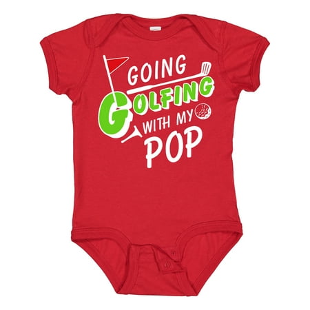 Inktastic Going Golfing with My Pop- Kids Golf Gift Baby Boy or Baby Girl Bodysuit