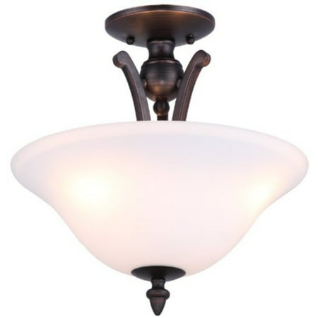 DVI Lighting DVP7412ORB-OP Semi Flush Mount with Opal Glass Shades, Oil Rubbed Bronze Finish
