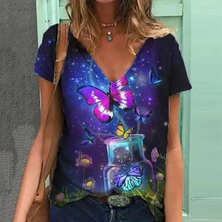 Simplmasygenix Women Tops Summer Clearance Plus Size Women Short Sleeve Printed V-Neck Tops Tee T-Shirt Blouse
Simplmasygenix Women Tops Summer Clearance Plus Size Women Short Sleeve Printed V-Neck Tops Tee T-Shirt Blouse