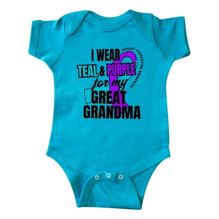 Inktastic Suicide Prevention I Wear Teal and Purple For My Great Grandma Gift Baby Boy or Baby Girl Bodysuit
Inktastic Suicide Prevention I Wear Teal and Purple For My Great Grandma Gift Baby Boy or Baby Girl Bodysuit