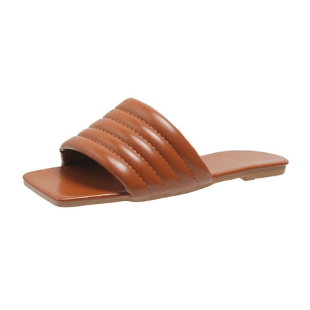 ZTTD Ladies Fashion Solid Color Leather Open Toe Square Head Flat Casual Slipper Women s Slipper A
ZTTD Ladies Fashion Solid Color Leather Open Toe Square Head Flat Casual Slipper Women s Slipper A