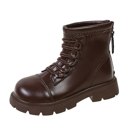 ZMHEGW Winter Children Boots Boys And Girls Ankle Shoes Thick Soles Non Slip Solid Color Warm Back Zipper Lace Up Simple Style
ZMHEGW Winter Children Boots Boys And Girls Ankle Shoes Thick Soles Non Slip Solid Color Warm Back Zipper Lace Up Simple Style