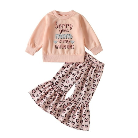ZCFZJW Toddler Kids Baby Girls Valentines Outfits Set Casual Long Sleeve Funny Cute Love Heart Print Crew Neck Shirts with Ruffles Flared Pants Suit Holiday Gifts(Beige 12-18Months)
ZCFZJW Toddler Kids Baby Girls Valentines Outfits Set Casual Long Sleeve Funny Cute Love Heart Print Crew Neck Shirts with Ruffles Flared Pants Suit Holiday Gifts(Beige 12-18Months)
