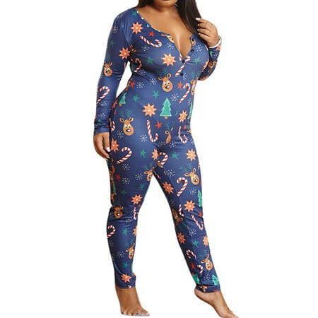 MERSARIPHY Women’s Christmas Long Sleeve Button Front Deep V Neck Romper Pajamas
MERSARIPHY Women’s Christmas Long Sleeve Button Front Deep V Neck Romper Pajamas