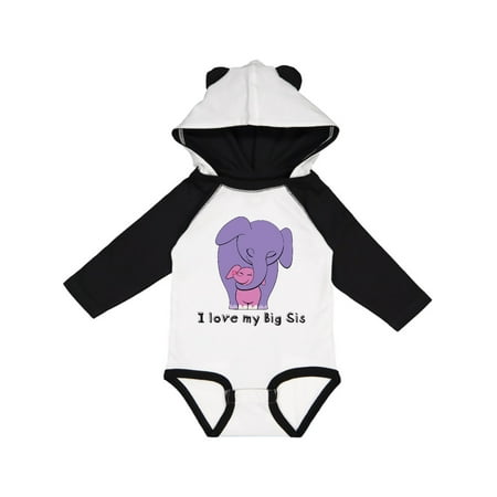 Inktastic I Love my Big Sis Elephant Gift Baby Girl Long Sleeve Bodysuit