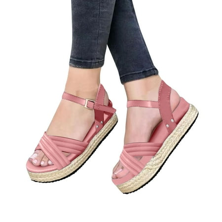 PEASKJP Beach Sandals for Women Women s Summer Round Toe Open Toe Comfort Anti-Slip Sandals Shoes Women Sandals Pink 6.5
PEASKJP Beach Sandals for Women Women s Summer Round Toe Open Toe Comfort Anti-Slip Sandals Shoes Women Sandals Pink 6.5