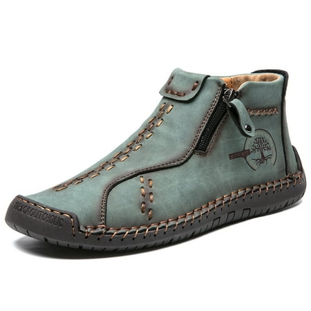 ASWMXR Men‘s Handmade Lace Free Boots With Zippers Green Stitched High Top Shoes For Outdoor Walking Hiking Trekking
ASWMXR Men‘s Handmade Lace Free Boots With Zippers Green Stitched High Top Shoes For Outdoor Walking Hiking Trekking