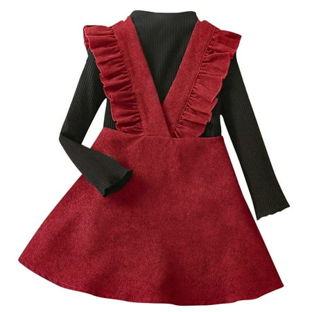 Toddler Girls Long Sleeve Solid Color Ruffles Ribbed Tops Suspenders Skirt Two Piece Outfits Baby Flower Bath Baby Girl Clothes Bundles Fall Outfits for Baby Girls Matching Baby and Girl Clothes for 3
Toddler Girls Long Sleeve Solid Color Ruffles Ribbed Tops Suspenders Skirt Two Piece Outfits Baby Flower Bath Baby Girl Clothes Bundles Fall Outfits for Baby Girls Matching Baby and Girl Clothes for 3