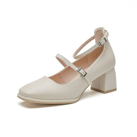 Women‘s Ankle Strap Mary Jane Retro Solid Color Chunky Heel Shoes PU Leather Square Toe Shoes
Women‘s Ankle Strap Mary Jane Retro Solid Color Chunky Heel Shoes PU Leather Square Toe Shoes