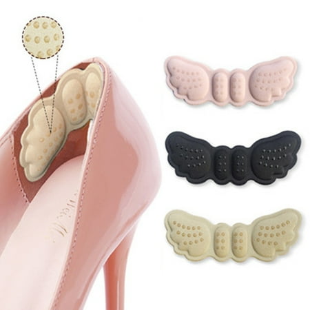 Xinkurui 2Pcs Heel Sticker Breathable Butterfly Wing Pattern Rubber High-heeled Shoes Grip for Women
