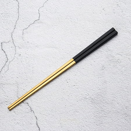 Journey 1 Pair Square Chopsticks 304 Stainless Steel Titanium Gold Colorful Chopstick(Black Gold)
Journey 1 Pair Square Chopsticks 304 Stainless Steel Titanium Gold Colorful Chopstick(Black Gold)
