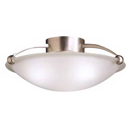 Kichler 17 Wide Brushed Steel and Glass Ceiling Light