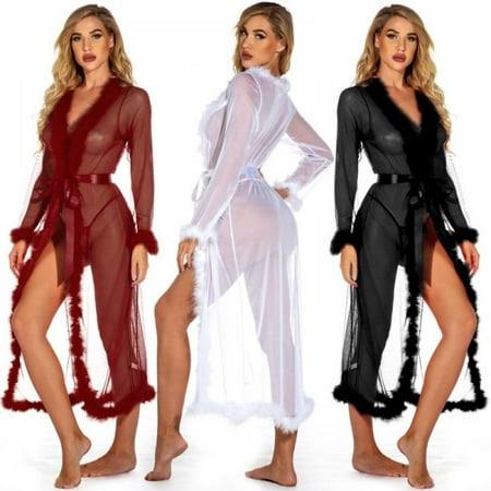 Women Plus Size Sleepwear Mesh Sexy Pajamas Long Dresses Lace Nightgown White Lingerie Sheer Gown See Through Kimono Robe
Women Plus Size Sleepwear Mesh Sexy Pajamas Long Dresses Lace Nightgown White Lingerie Sheer Gown See Through Kimono Robe