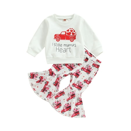 Arvbitana Infant Toddler Baby Girl Valentine s Day Print Outfits Pullover Sweatshirt Tops and Flared Pants Set 2PCS
Arvbitana Infant Toddler Baby Girl Valentine s Day Print Outfits Pullover Sweatshirt Tops and Flared Pants Set 2PCS