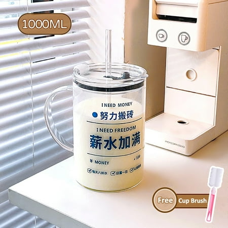 1000ML Large Capacity Coffee Mug Double Drink Glass Straw Cup With Lid High Temperature Resistant Drinking Water Cup Drinkware
1000ML Large Capacity Coffee Mug Double Drink Glass Straw Cup With Lid High Temperature Resistant Drinking Water Cup Drinkware