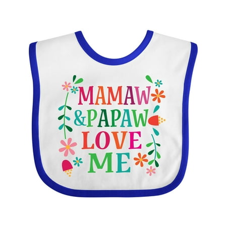 Inktastic Mamaw and Papaw Love Me Gift Baby Girl Bib