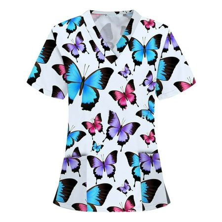 Simplmasygenix Women Tops Summer Clearance Women s V-neck Printing Casual Fashion Comfortable Short Sleeve Carer s Top
Simplmasygenix Women Tops Summer Clearance Women s V-neck Printing Casual Fashion Comfortable Short Sleeve Carer s Top