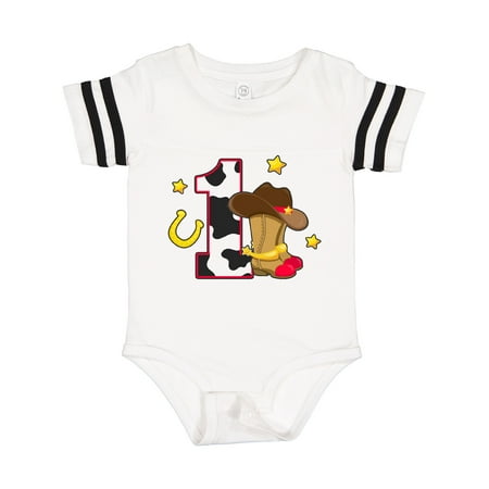Inktastic Cowboy Birthday One Year Old with Cowboy Boots Gift Baby Boy Bodysuit