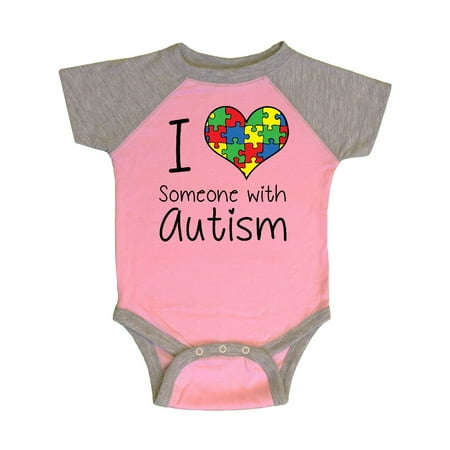 Inktastic I Heart Someone With Autism Gift Baby Boy or Baby Girl Bodysuit