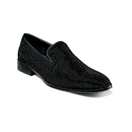 Stacy Adams Suave Rhinestone Slip On Wedding Shoes Black 25583-001