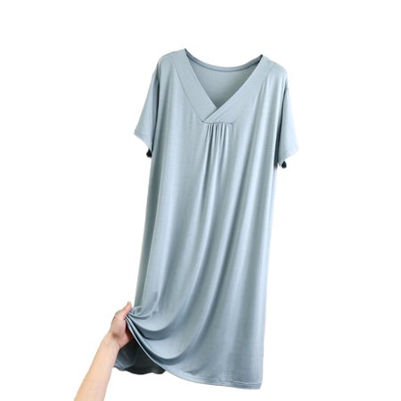 FEREMO Women s Sleepwear Modal Sleep Dress V-Neck Short Sleeve Pleated Sleep Shirt
FEREMO Women s Sleepwear Modal Sleep Dress V-Neck Short Sleeve Pleated Sleep Shirt