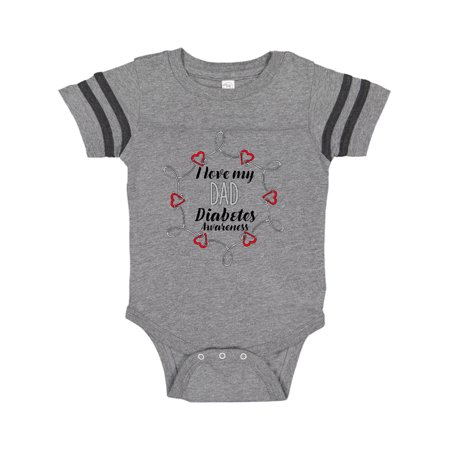 Inktastic I Love My Dad Diabetes Awareness Gift Baby Boy or Baby Girl Bodysuit