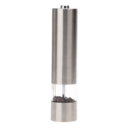 Stainless Steel Portable Electric Pepper Grinder Muller Mill with Light Kitchen Seasoning Grinding Tool