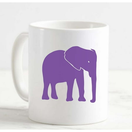 Coffee Mug Elephant Memory Alzheimer Awareness Purple Ribbon White Cup Funny Gifts for work office him her