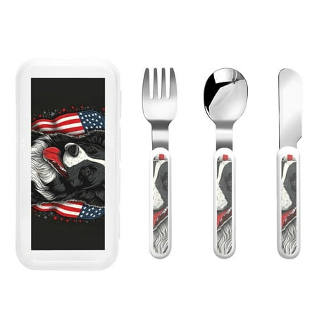 Bingfone Independence Day Collie Print Toddler Utensils Kids Silverware 3pcs Safety Stainless Steel Toddler Fork Spoon Knife Set Children Flatware Set
Bingfone Independence Day Collie Print Toddler Utensils Kids Silverware 3pcs Safety Stainless Steel Toddler Fork Spoon Knife Set Children Flatware Set