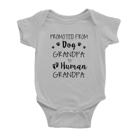 Pregnancy Announcement:Promoted From Dog Grandpa To Human Grandpa Baby Bodysuits Clothing
Pregnancy Announcement:Promoted From Dog Grandpa To Human Grandpa Baby Bodysuits Clothing