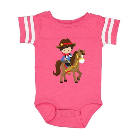 Inktastic Little Cowboy Cowboy On Brown Horse Brown Hair Gift Baby Boy Bodysuit
Inktastic Little Cowboy Cowboy On Brown Horse Brown Hair Gift Baby Boy Bodysuit
