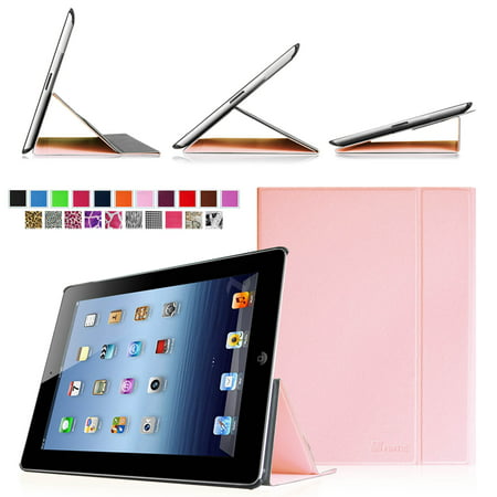Fintie Smart Book Cover Case Supports Three Viewing Angles for Apple iPad 2, iPad 3 & iPad with Retina Display, Pink