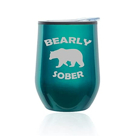 Stemless Wine Tumbler Coffee Travel Mug Glass with Lid Bearly Sober Bear Funny (Turquoise Teal)
Stemless Wine Tumbler Coffee Travel Mug Glass with Lid Bearly Sober Bear Funny (Turquoise Teal)