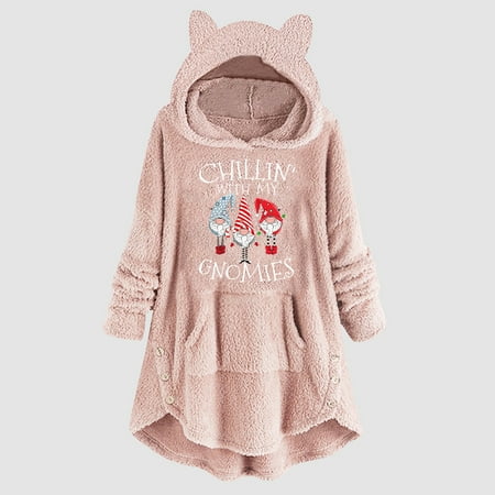 Lastesso Women Pajama Hoodie Cute Christmas Printing Shirt Long Sleeve Cat Ears Tops With Kangaroo Pocket And Button Blouse Tops Loose Fit
Lastesso Women Pajama Hoodie Cute Christmas Printing Shirt Long Sleeve Cat Ears Tops With Kangaroo Pocket And Button Blouse Tops Loose Fit