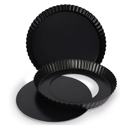 Tart Pans Set of 9 Inch Quiche Pan Non-Stick Carbon Steel Tart Pans Removable Loose Bottom for Baking Pies Tarts
Tart Pans Set of 9 Inch Quiche Pan Non-Stick Carbon Steel Tart Pans Removable Loose Bottom for Baking Pies Tarts